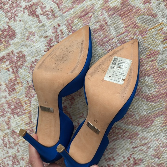 Badgley Mischka Blue Satin Heels - Picture 9 of 11